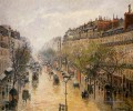 Boulevard Montmartre Frühling regen Camille Pissarro